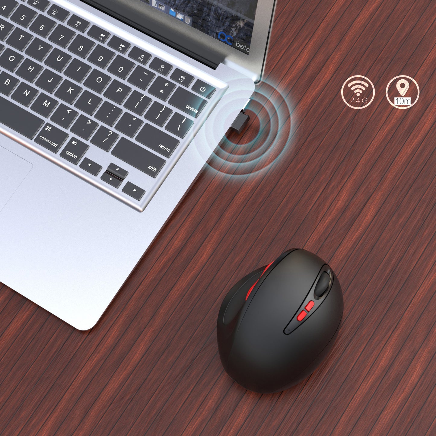 Souris sans fil bluetooth ergonomique
