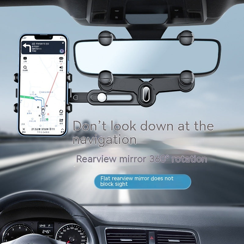 Support smartphone sur rétroviseur intérieur de voiture