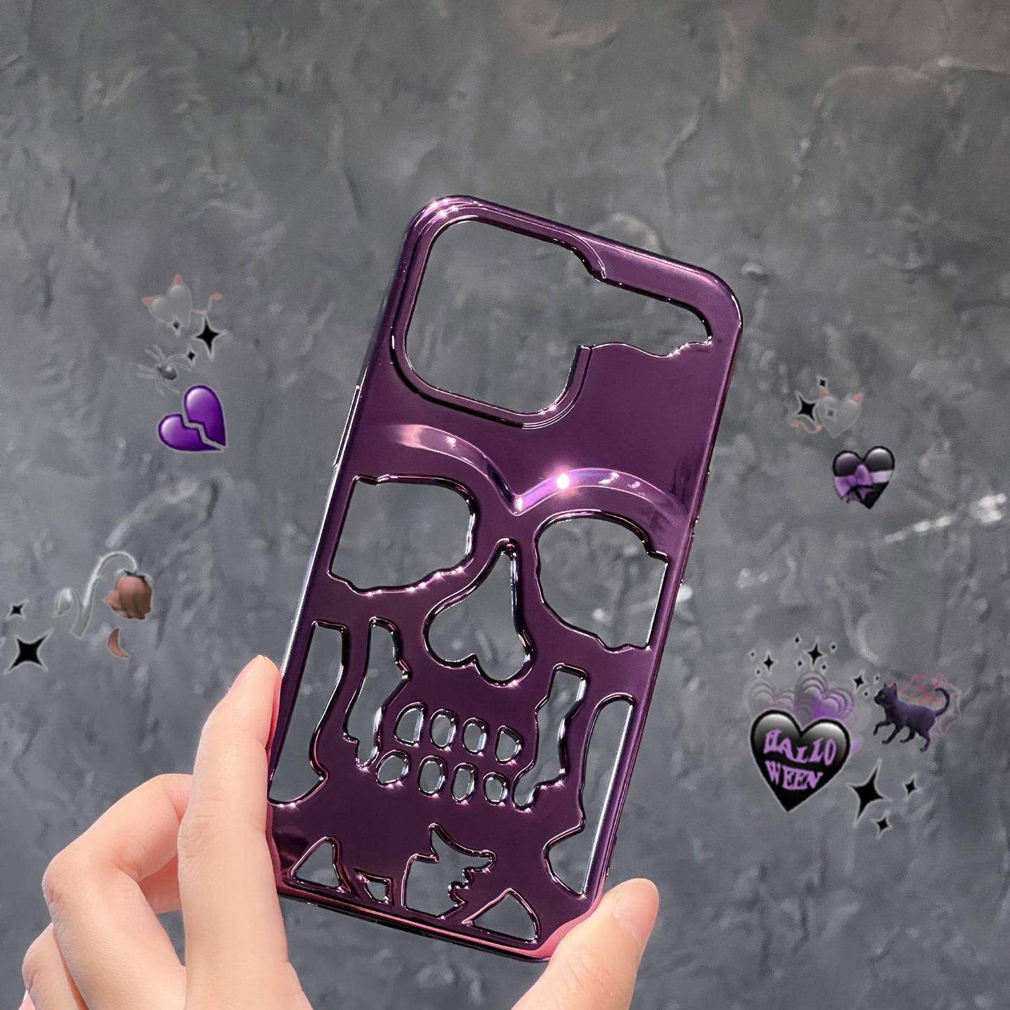 Coque de téléphone avec motif tête de mort pour iPhone