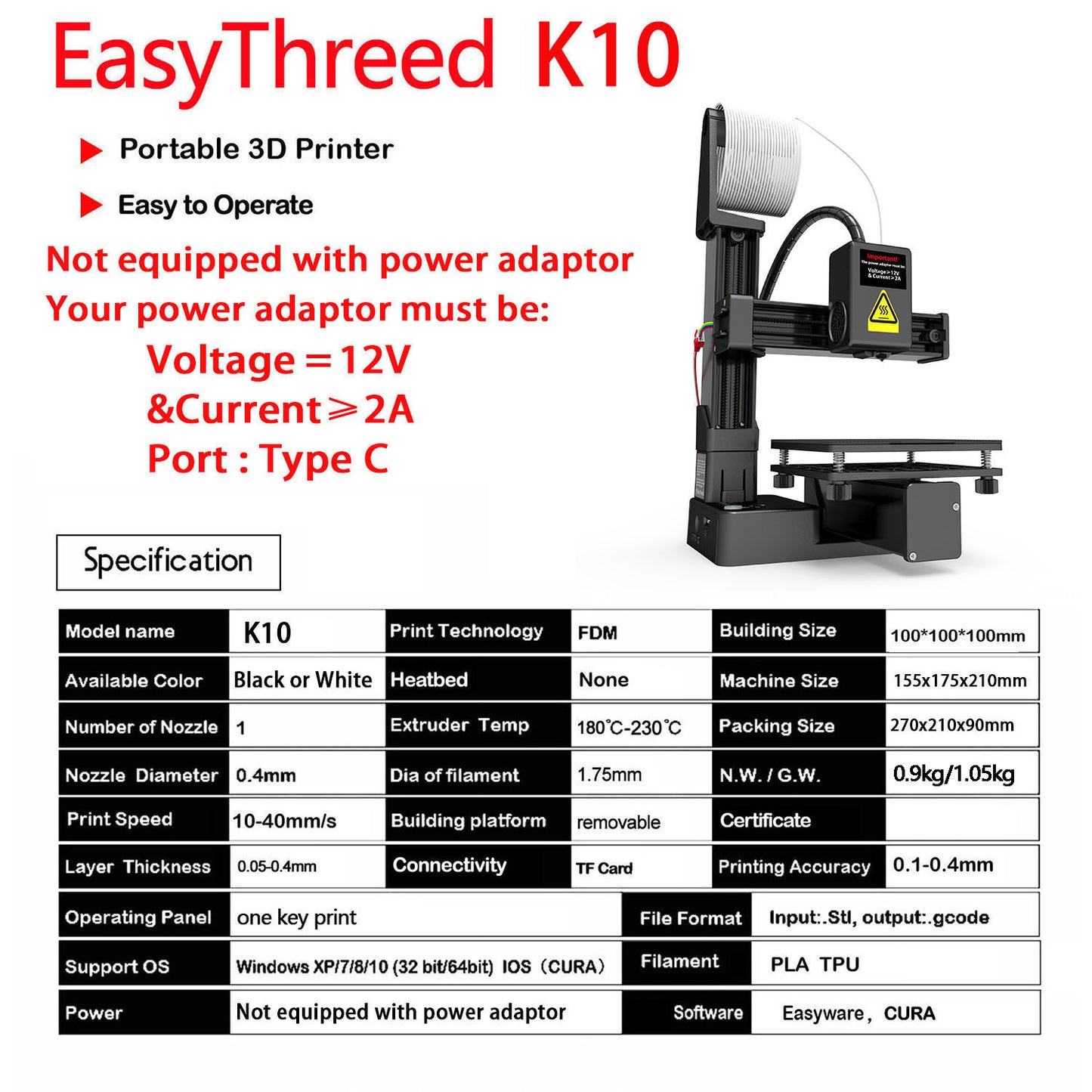 Imprimante 3D EasyThreed K10