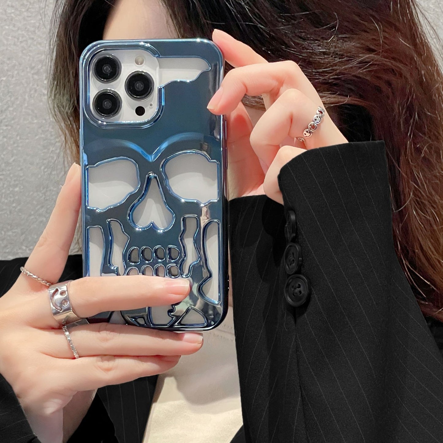 Coque de téléphone avec motif tête de mort pour iPhone